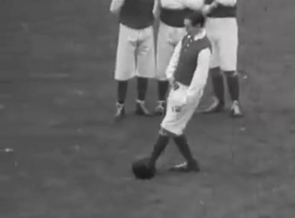 A suspiciously enthusiastic footballer